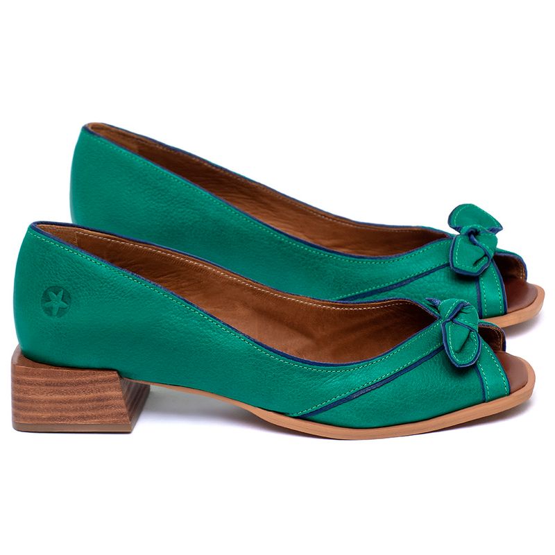 Laranja_Lima_Shoes_Sapatos_Femininos___Peep_Toe___Laranja_Lima_Shoes_Salto_de_4_cm_em_Couro_Verde_-_Codigo_-_157012_3