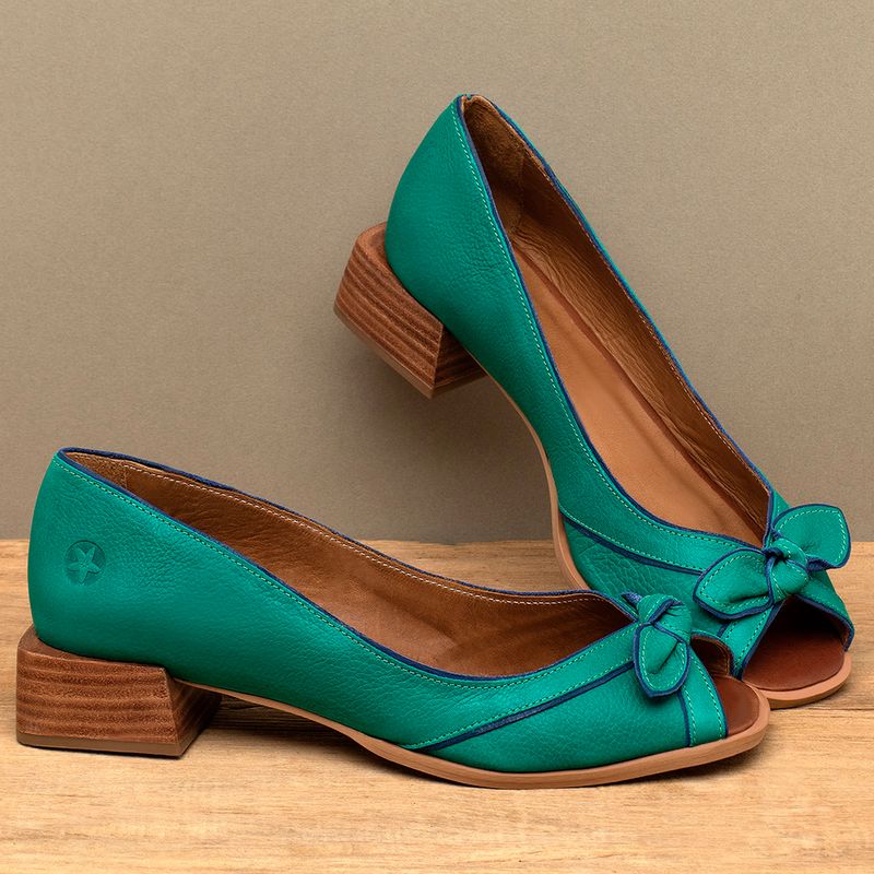 Laranja_Lima_Shoes_Sapatos_Femininos___Peep_Toe___Laranja_Lima_Shoes_Salto_de_4_cm_em_Couro_Verde_-_Codigo_-_157012_4