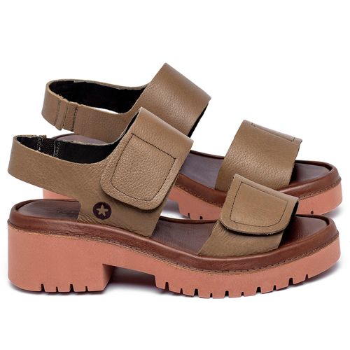 Sandália   Boho Salto de 5 cm em Couro Caramelo - Codigo - 153015