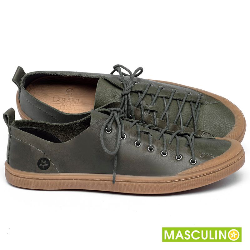 Laranja_Lima_Shoes_Sapatos_Masculinos___Tenis_Masculino___Cano_Baixo_em_Couro_Verde_-_Codigo_-_141142_1