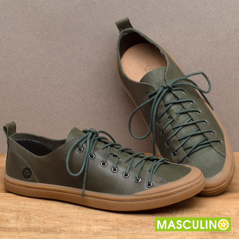 Laranja_Lima_Shoes_Sapatos_Masculinos___Tenis_Masculino___Cano_Baixo_em_Couro_Verde_-_Codigo_-_141142_3