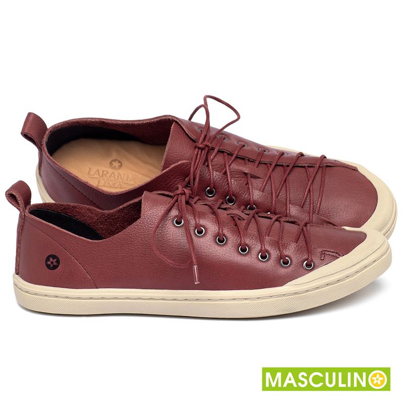 Laranja_Lima_Shoes_Sapatos_Masculinos___Tenis_Masculino___Cano_Baixo_em_Couro_Vermelho_-_Codigo_-_141142_1