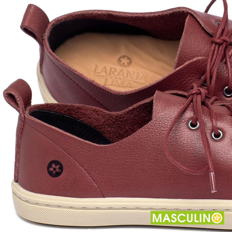 Laranja_Lima_Shoes_Sapatos_Masculinos___Tenis_Masculino___Cano_Baixo_em_Couro_Vermelho_-_Codigo_-_141142_5