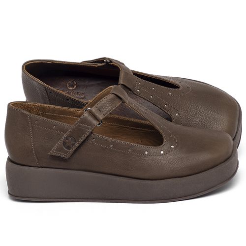 Sandália   Boho Salto de 4 cm em Couro Café - Codigo - 3978