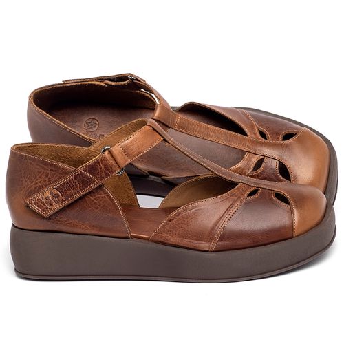 Sandália   Boho Salto de 4 cm em Couro Marrom - Codigo - 3980