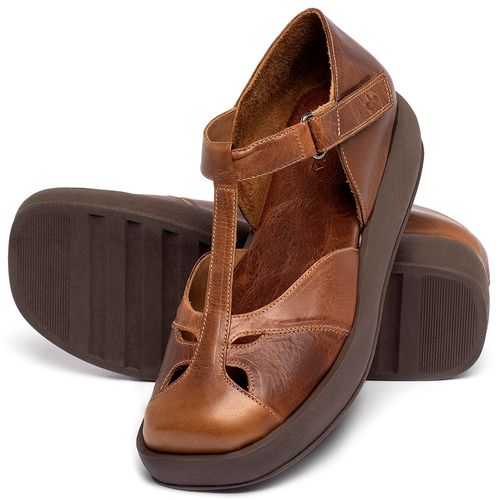 Sandália   Boho Salto de 4 cm em Couro Marrom - Codigo - 3980