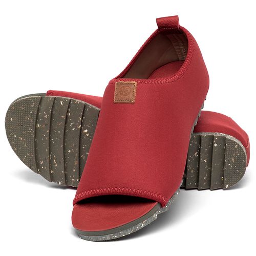 Sandália Rasteira   Flat em Neoprene Vermelho - Codigo - 158010