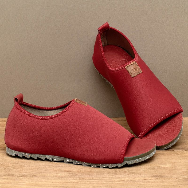 Laranja_Lima_Shoes_Sapatos_Femininos___Sandalia_Rasteira___Flat_em_Neoprene_Vermelho_-_Codigo_-_158010_3