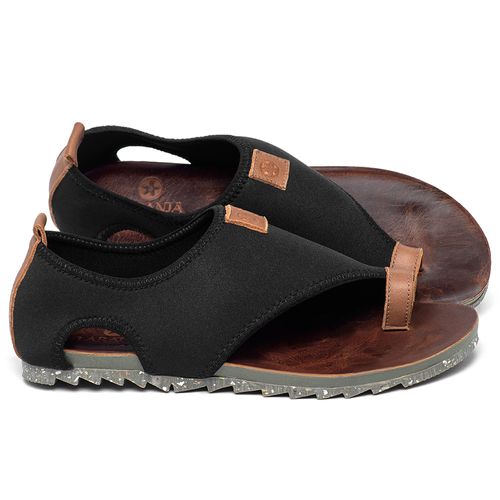 Sandália Rasteira   Flat em Neoprene Preto - Codigo - 158012