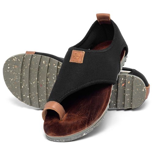 Sandália Rasteira   Flat em Neoprene Preto - Codigo - 158012