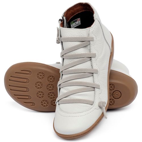 Tênis   Cano Alto em Couro Off-White - Codigo - 139028