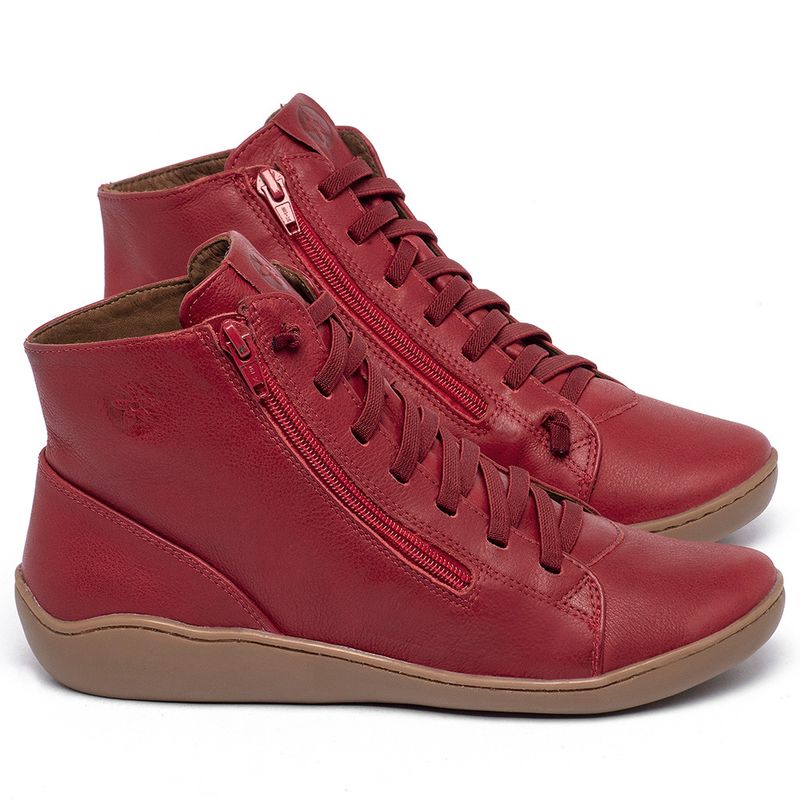 Laranja_Lima_Shoes_Sapatos_Femininos___Tenis___Cano_Alto_em_Couro_Vermelho_-_Codigo_-_139082_1