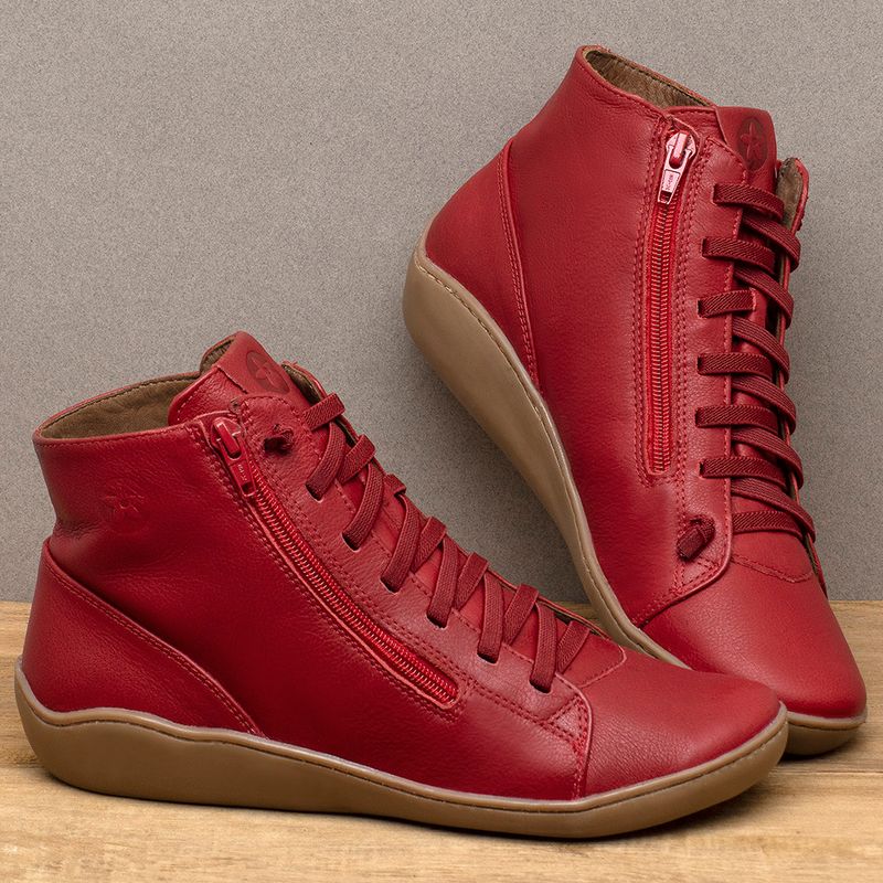 Laranja_Lima_Shoes_Sapatos_Femininos___Tenis___Cano_Alto_em_Couro_Vermelho_-_Codigo_-_139082_3