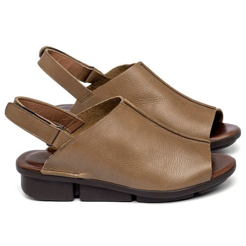 Sandália   Boho Salto de 3 cm em Couro Caramelo - Codigo - 139091