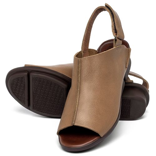 Sandália   Boho Salto de 3 cm em Couro Caramelo - Codigo - 139091