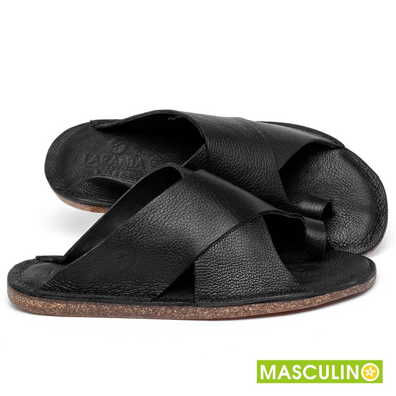 Laranja_Lima_Shoes_Sapatos_Masculinos___Rasteira_em_Couro_Preto_-_Codigo_-_156058_1