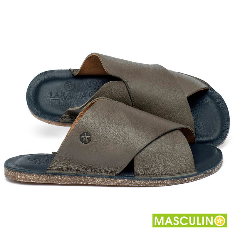 Laranja_Lima_Shoes_Sapatos_Masculinos___Rasteira_em_Couro_Musgo_-_Codigo_-_156059_1