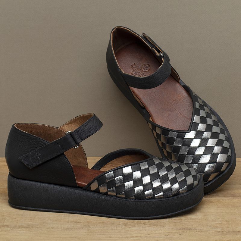 Laranja_Lima_Shoes_Sapatos_Femininos___Sandalia___Boho_Salto_de_4_cm_em_Couro_Preto_-_Codigo_-_3985_3