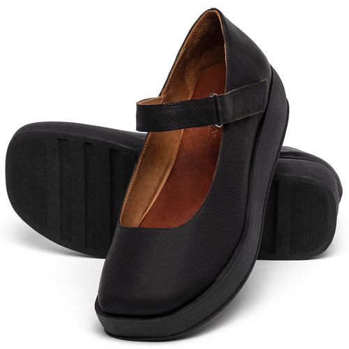 Sandália   Boho Salto de 4 cm em Couro Preto - Codigo - 3975