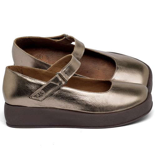 Sandália   Boho Salto de 4 cm em Couro Metalizado - Codigo - 3975