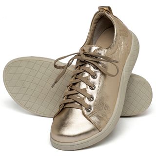 Tênis   Cano Baixo em Couro Metalizado - Codigo - 148083