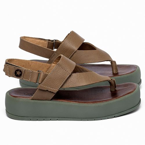 Sandália   Boho Salto de 4 cm em Couro Caramelo - Codigo - 153076