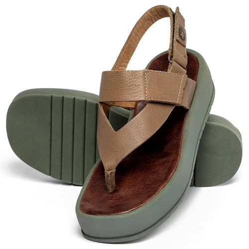 Sandália   Boho Salto de 4 cm em Couro Caramelo - Codigo - 153076