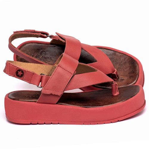 Sandália   Boho Salto de 4 cm em Couro Vermelho - Codigo - 153076