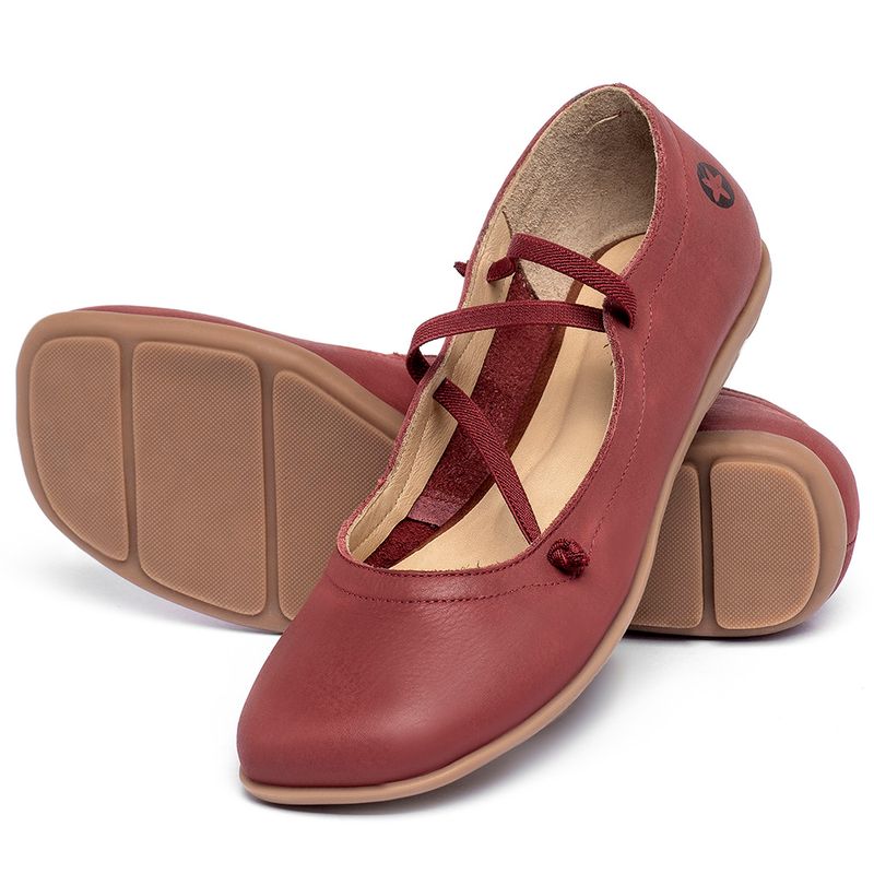 Laranja_Lima_Shoes_Sapatos_Femininos___Sapatilha___Bico_Quadrado_em_Couro_Vermelho_-_Codigo_-_9471_2