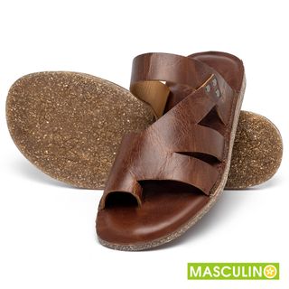 Rasteira em Couro Marrom - Codigo - 156050
