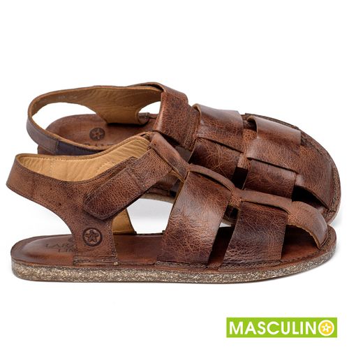 Rasteira em Couro Marrom - Codigo - 156056