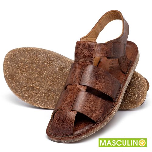 Rasteira em Couro Marrom - Codigo - 156056