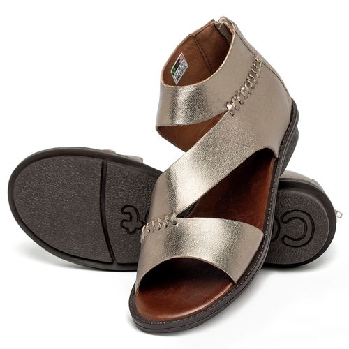 Sandália   Boho em Couro Metalizado - Codigo - 139089