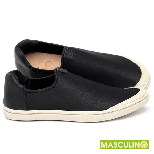 Tênis Masculino   Cano Baixo em Neoprene Preto - Codigo - 158016