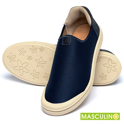 Tênis Masculino   Cano Baixo em Neoprene Marinho - Codigo - 158016