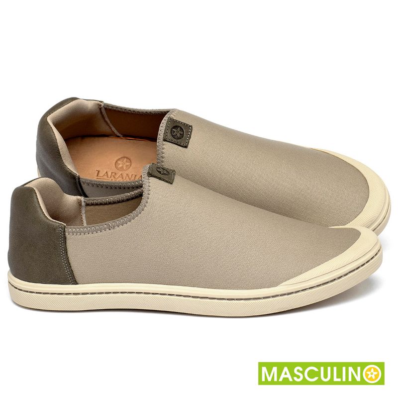 Laranja_Lima_Shoes_Sapatos_Masculinos___Tenis_Masculino___Cano_Baixo_em_Neoprene_Bege_-_Codigo_-_158016_1