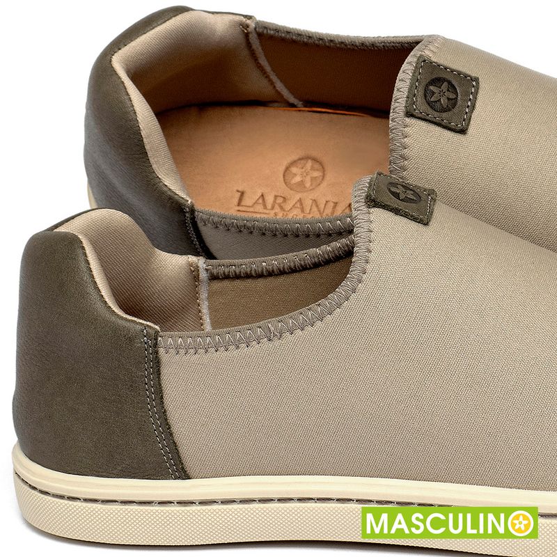 Laranja_Lima_Shoes_Sapatos_Masculinos___Tenis_Masculino___Cano_Baixo_em_Neoprene_Bege_-_Codigo_-_158016_5