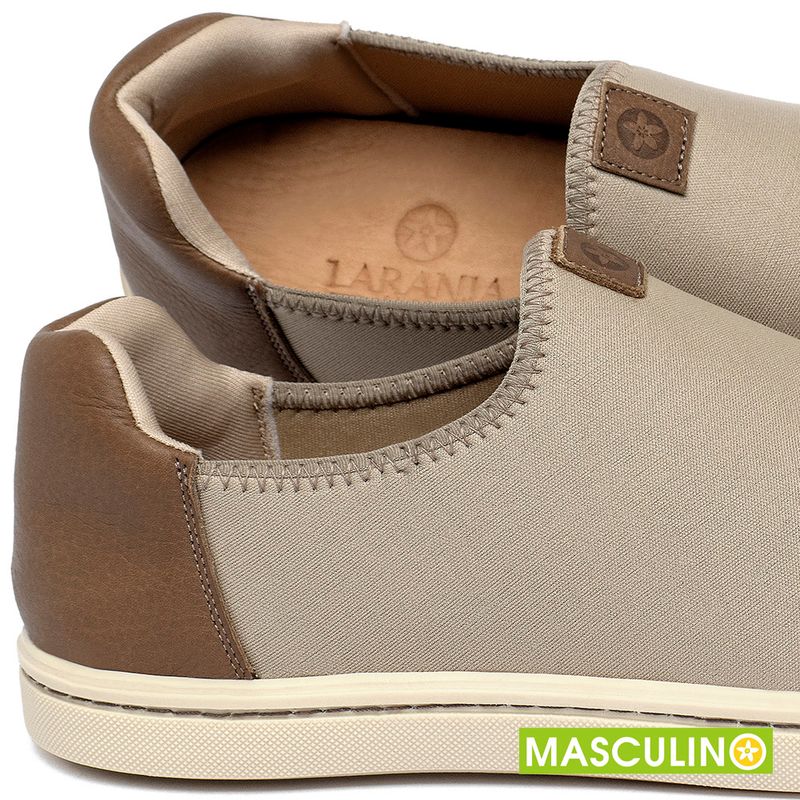 Laranja_Lima_Shoes_Sapatos_Masculinos___Tenis_Masculino___Cano_Baixo_em_Neoprene_Bege_-_Codigo_-_158016_5