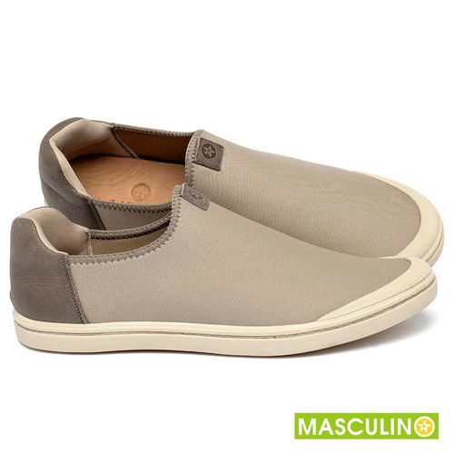 Tênis Masculino   Cano Baixo em Neoprene Bege - Codigo - 158016