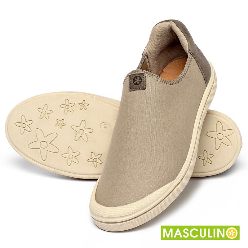 Laranja_Lima_Shoes_Sapatos_Masculinos___Tenis_Masculino___Cano_Baixo_em_Neoprene_Bege_-_Codigo_-_158016_2