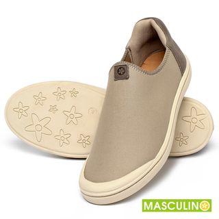 Tênis Masculino   Cano Baixo em Neoprene Bege - Codigo - 158016