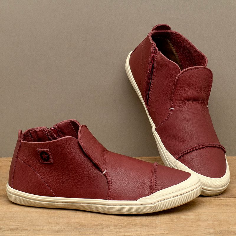Laranja_Lima_Shoes_Sapatos_Femininos___Tenis___Cano_Alto_em_Couro_Vermelho_-_Codigo_-_156078_3