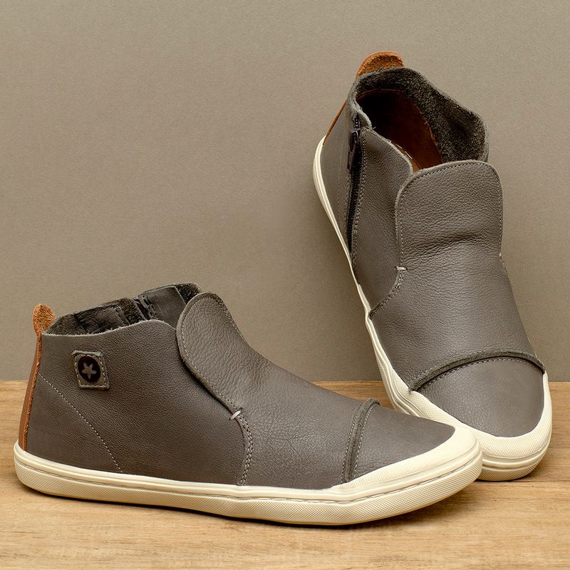 Laranja_Lima_Shoes_Sapatos_Femininos___Tenis___Cano_Alto_em_Couro_Cinza_-_Codigo_-_156078_3