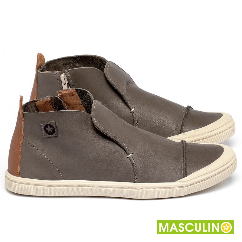 Laranja_Lima_Shoes_Sapatos_Masculinos___Tenis_Masculino___Cano_Alto_em_Couro_Cinza_-_Codigo_-_156072_1