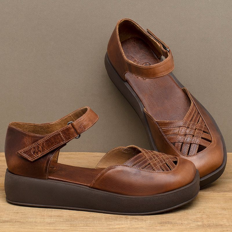 Laranja_Lima_Shoes_Sapatos_Femininos___Sandalia___Boho_Salto_de_4_cm_em_Couro_Marrom_-_Codigo_-_3981_3