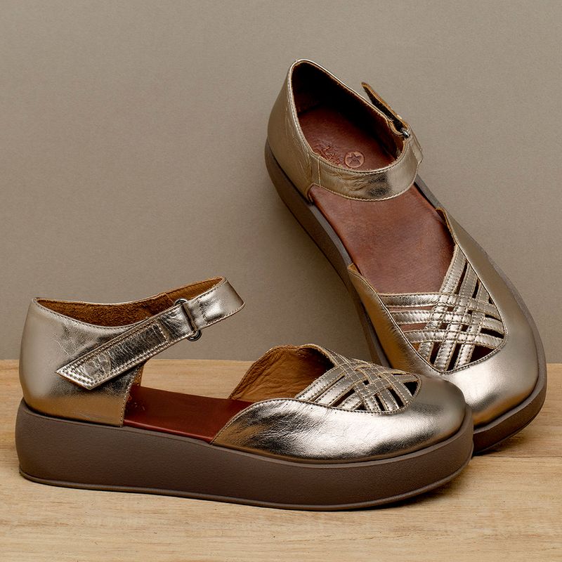 Laranja_Lima_Shoes_Sapatos_Femininos___Sandalia___Boho_Salto_de_4_cm_em_Couro_Metalizado_-_Codigo_-_3981_4
