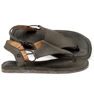 Sandália Rasteira   Flat em Couro Musgo - Codigo - 156063