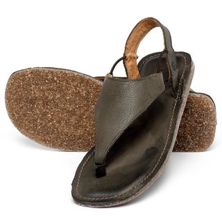 Sandália Rasteira   Flat em Couro Musgo - Codigo - 156063