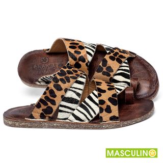 Rasteira em Couro Animal Print - Codigo - 156053