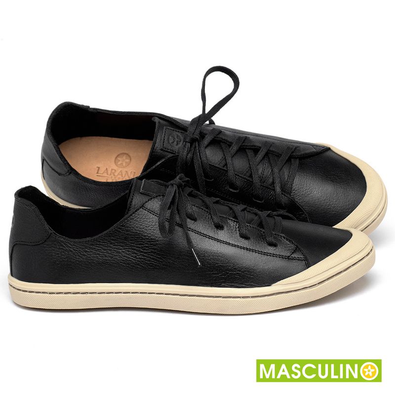 Laranja_Lima_Shoes_Sapatos_Masculinos___Tenis_Masculino___Cano_Baixo_em_Couro_Preto_-_Codigo_-_158015_1